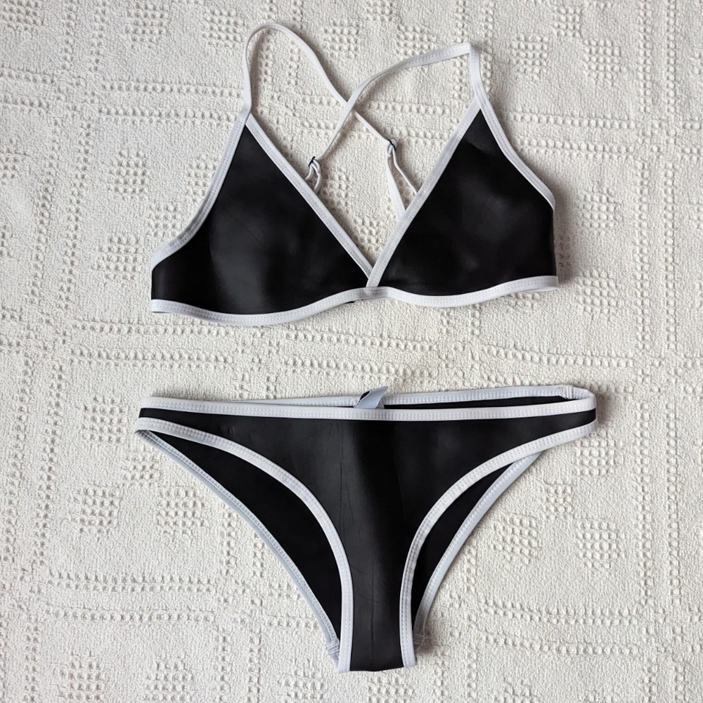 black and white bikini